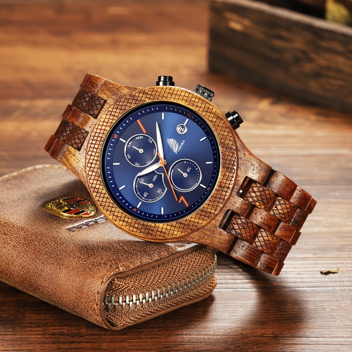 אלגנטיות הטבע המודרני: שעון יד מעץ קוורץ לגבר המיוחד – תמונה 4