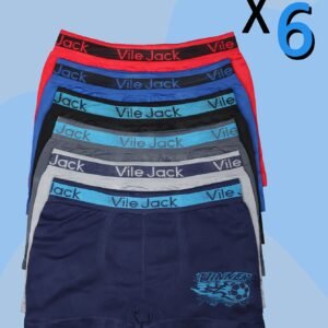Little Champions Set: 6 Soccer Print Athletic Boxer Briefs - Comfort & Ready for Action!