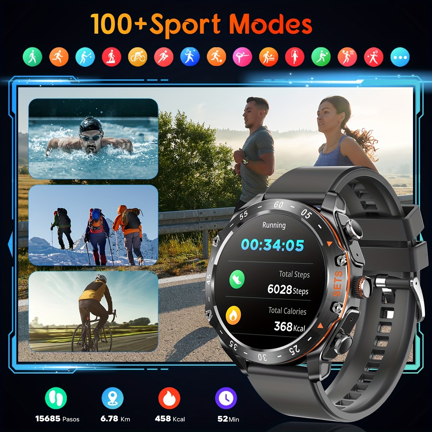 הברק בכל רגע: שעון חכם TAOPON 2 ב-1 עם אוזניות אלחוטיות מובנות! – תמונה 13