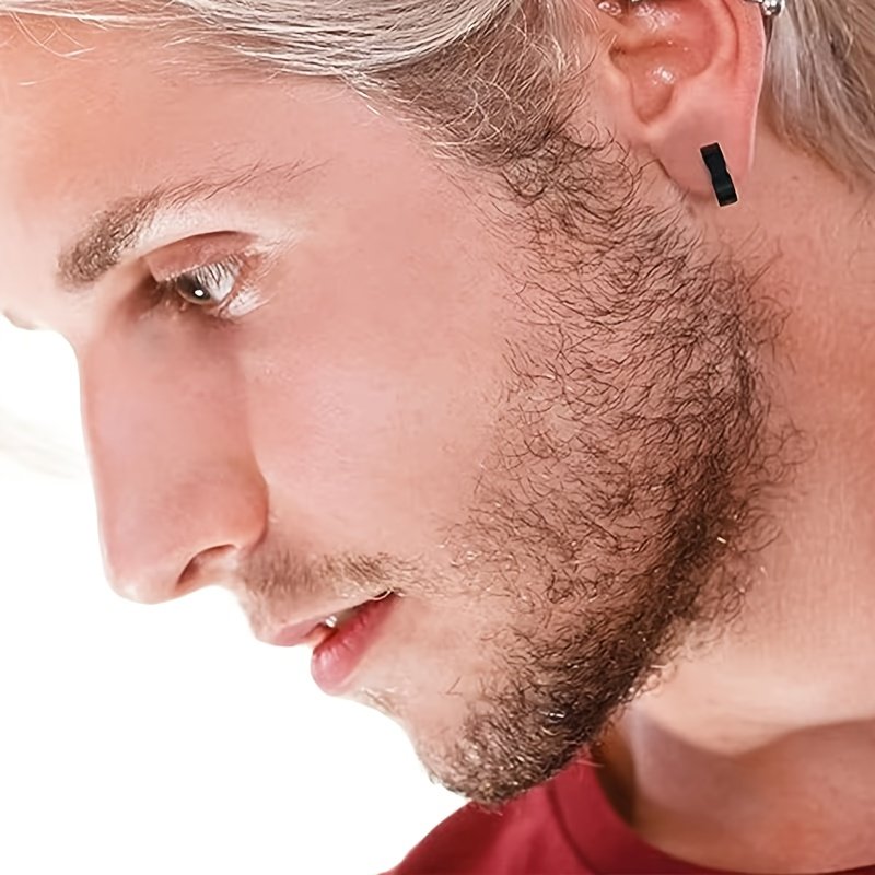 Unleash Your Style: Men's Punk Stainless Steel Ear Clip Earrings (No Piercing)! - Image 7
