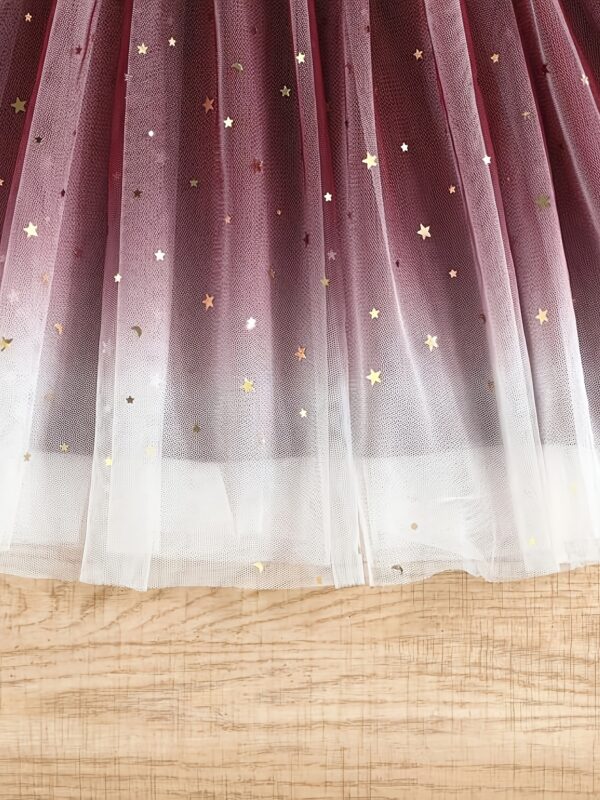 Elegant Vintage-Inspired Starry Sky Sequin Mesh Ruffle Dress with Belt - Sleeveless A-Line Princess Skirt for Girls, Valentine'S Day Gift, and Summer Parties, Summer Party Dress | Vintage Princess Dress | Sequin Embellishments, Princess Dres - Image 26