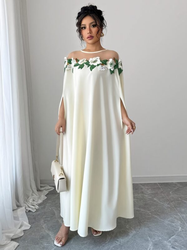 Elegant Off-Shoulder Floral Lace Maxi Dress for Women - Ruffle Detail, Wide-Brimmed, Solid Color, Perfect for Summer & Spring, Polyester, Machine Washable, Elegant Event Wear | Offshoulder Dress | Ruffle Detail