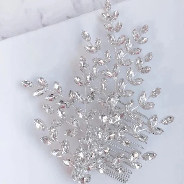 Luxury Crystal Leaf Hair Combs Wedding Hiar Accessories for Women Baroque Princess Tiara Bridal Rhinestone Headband Jewelry Gift - Image 2