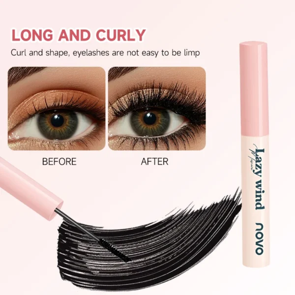 Volumizing And Lengthening Mascara - Curl, Smudge-Proof, Sweat-Proof, Quick-Drying, Long-Lasting, Vitamin E And Ginseng Extract - Image 3