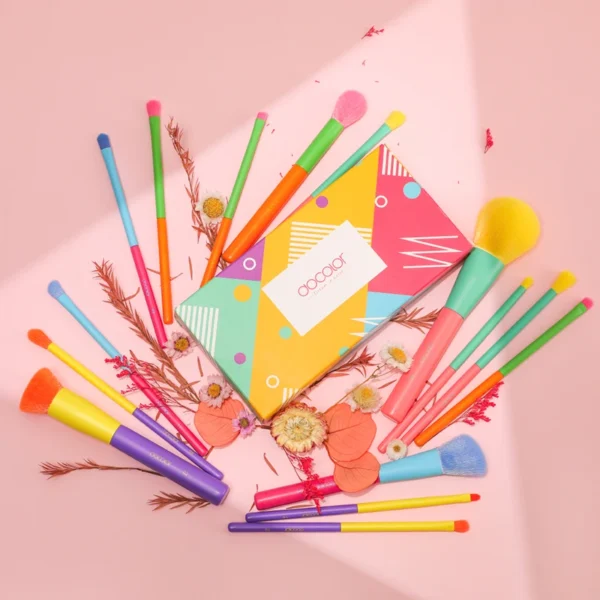 Docolor Colorful Makeup brushes set Cosmetic Foundation Powder Blush Eyeshadow Face Kabuki Blending Make up Brushes Beauty Tool - Image 2