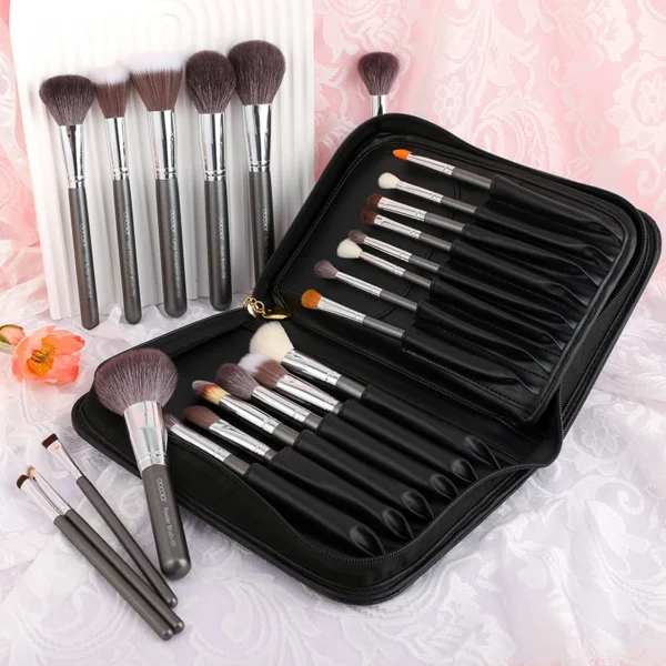 Docolor Makeup brushes set 29pcs Professional Natural hair Foundation Powder Contour Eyeshadow make up brushes with PU Leather - Image 2