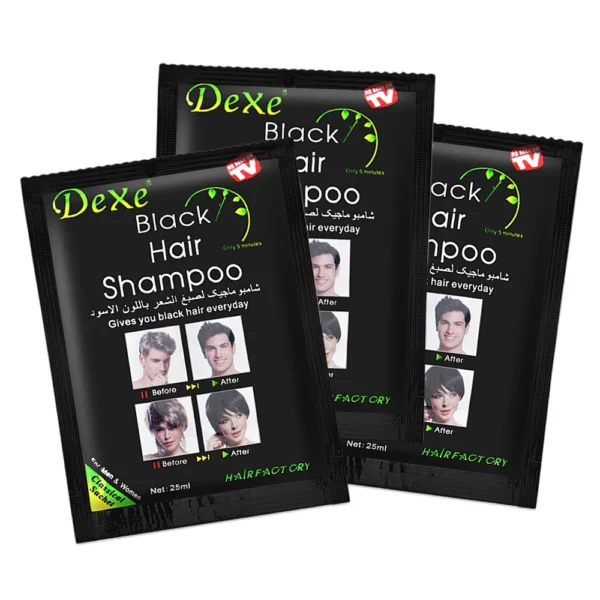 25ml 10Pcs Black Hair Shampoo 5 Mins Dye Hair Into Black Herb Natural Faster Black Hair Restore Colorant Shampoo Treatment - Image 6