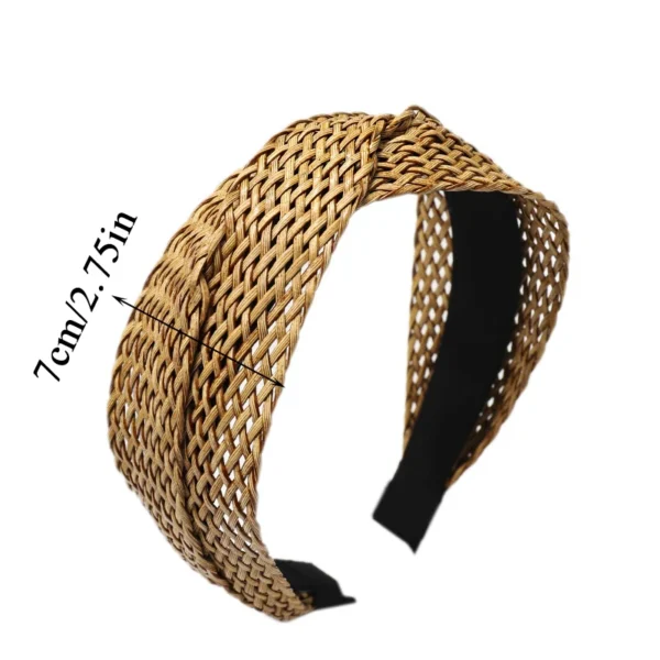 Beach Style Straw Headband Bohe Hair Band Weaving Cross Hair Hoop Summer Women Hairband Wide-Brimmed Headwear Hair Accessories - Image 6