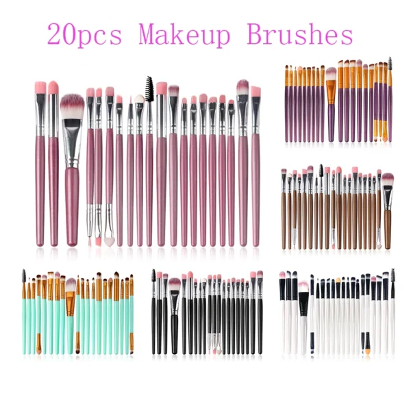 NEWCOME 5/7/15/20Pcs Makeup Brushes Tool Set Cosmetic Powder Eye Shadow Foundation Blush Blending Beauty Make Up Brush Maquiagem - Image 2