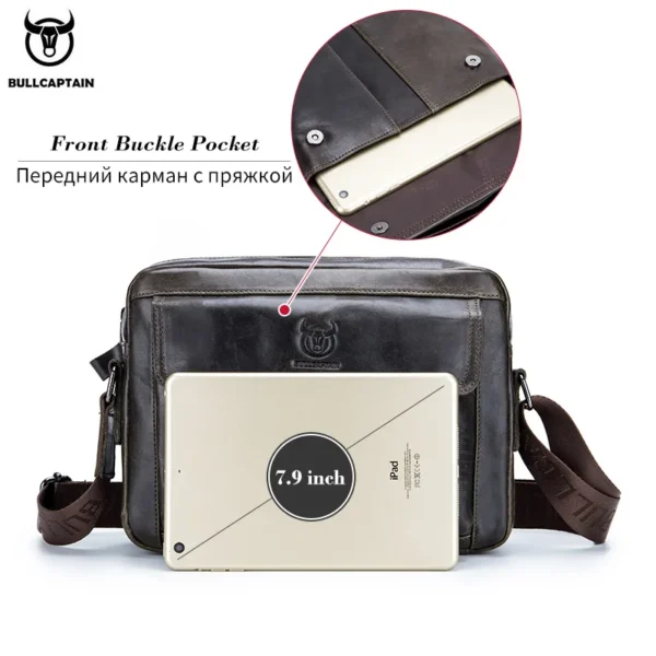 BULLCAPTAIN Genuine Leather Men's Crossbody Bag Large Capacity Casual Multifunctional Handbag A Fashion Business Briefcase - Image 3