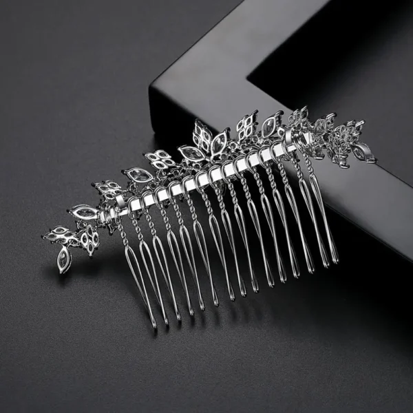 LUOTEEMI Luxury Zircon Bridal Hair Comb Elegant Flower CZ Hair Comb Clip Women Wedding Hair Accessories Memorial Day Gift - Image 6