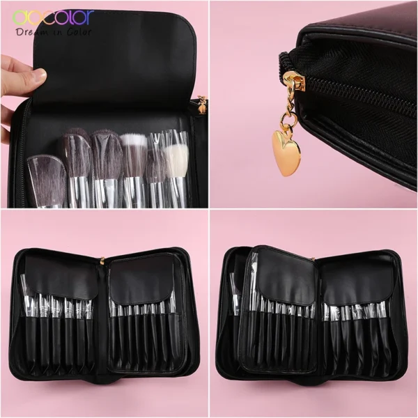 Docolor Makeup brushes set 29pcs Professional Natural hair Foundation Powder Contour Eyeshadow make up brushes with PU Leather - Image 9
