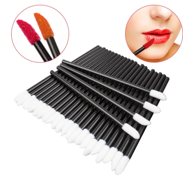 50 Pcs Disposable Lip Brush Soft Lipstick Mascara Wands Applicators Eyelash Cleaner Cosmetic Brushes Women Make Up Tools - Image 3