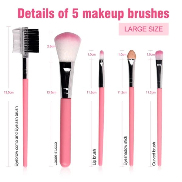 NEWCOME 5/7/15/20Pcs Makeup Brushes Tool Set Cosmetic Powder Eye Shadow Foundation Blush Blending Beauty Make Up Brush Maquiagem - Image 5