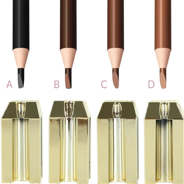 4 In 1 Duckbill Waterproof Eyebrow Pencil Sharpener Microblading Brow Design Pencil Tip Thin Tool Permanent Makeup Accessory PMU - Image 2