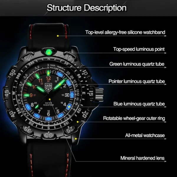 Addies Military Watch Special Forces Outdoor Sports Luminous Classic SEAL Army Wristwatch Man Quartz Watches For Men Waterproof - Image 3