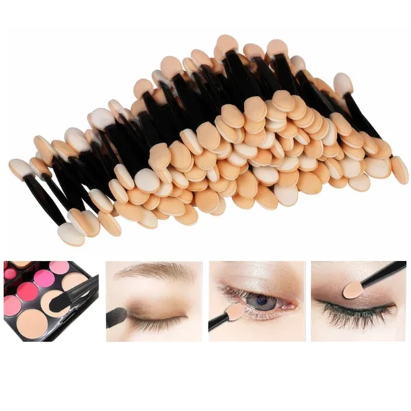 5/30/50/100PCS Disposable Eyeshadow Brush Dual Sided Sponge Nylon Sets Make up Eye Shadow Brushes For Cosmetic Applicator Makeup - Image 2