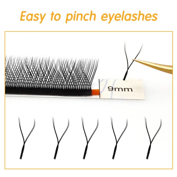 LAKANAKU Cilios YY Eyelashes Extensions 6 Trays Eyelashes 0.07 C D 8-12 Mix YY Lashes Natural Soft Premade Fans Faux Cilios - Image 5