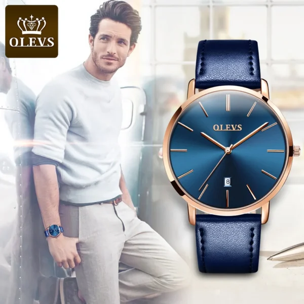 OLEVS 5869 Men's Watch Top Brand Luxury Waterproof Ultra Thin Date Clock Male Steel Strap Classic Quartz Watch Business Watches - Image 3