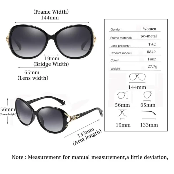 YUNSIYIXING Polarized Women's Sunglasses Fashion Brand Butterfly Sun Glasses UV400 Mirror Anti-Glare Eyewear Accessories 8842 - Image 3
