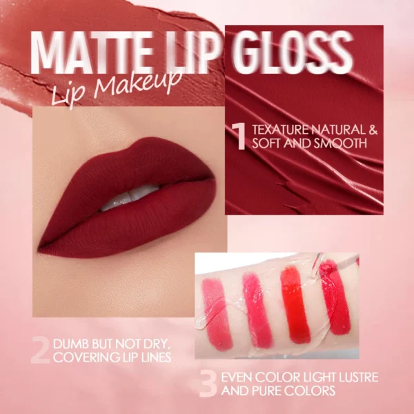 Hot Velvet Matte Nude Lip Gloss Sexy Long Lasting Non-stick Cup Nude Red Liquid Lipstick Waterproof Make-up for Women Cosmetic - Image 3