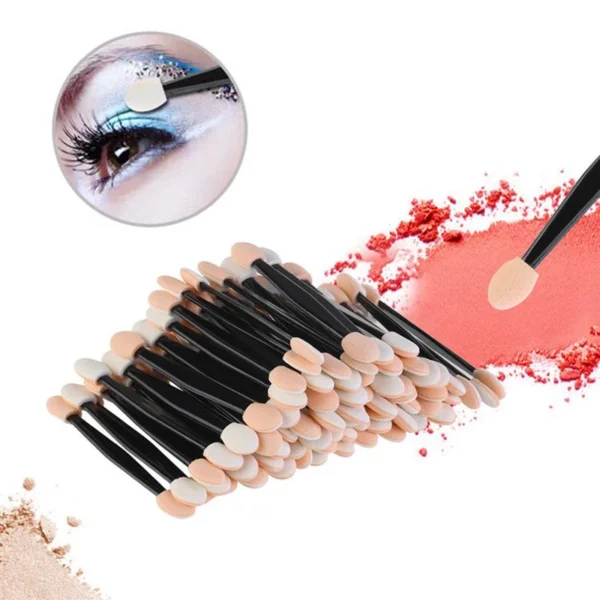 5/30/50/100PCS Disposable Eyeshadow Brush Dual Sided Sponge Nylon Sets Make up Eye Shadow Brushes For Cosmetic Applicator Makeup - Image 4