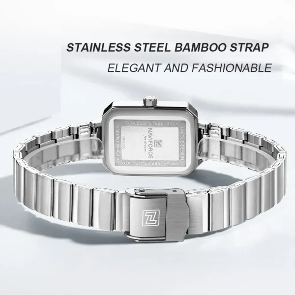 NAVIFORCE Women Watch 2024 Stainless Steel Square Quartz Watch Women Fashion Casual Ladies Watches Relogio Feminino Reloj Mujer - Image 5