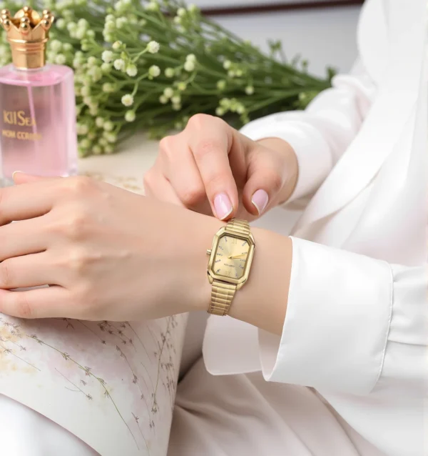 Small Gold Watches for Women Easy Read Ladies Quartz Wrist Watch with Stainless Steel Expansion Band,Waterproof. - Image 5