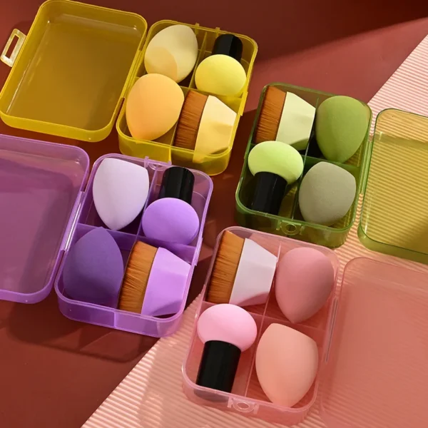 4Pcs Pro Foundation Magic Brushes Cosmetic Puff Set Soft Sponge Powder Makeup Tool Dry Wet Usable Cushion Puffs - Image 2