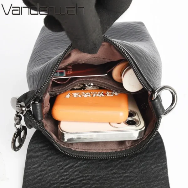 Small Phone Bag Flap Shoulder Bags For Women Soft Leather Solid Color Purse Luxury Designer Ladies Crossbody Bag Commuting Sac - Image 6