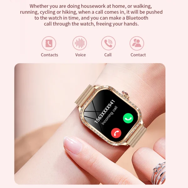 For Xiaomi Huawei New Women Smart Watch Heart Rate Blood Pressure Monitor Music Playback AI Voice Sports BT Calling SmartWatch - Image 5