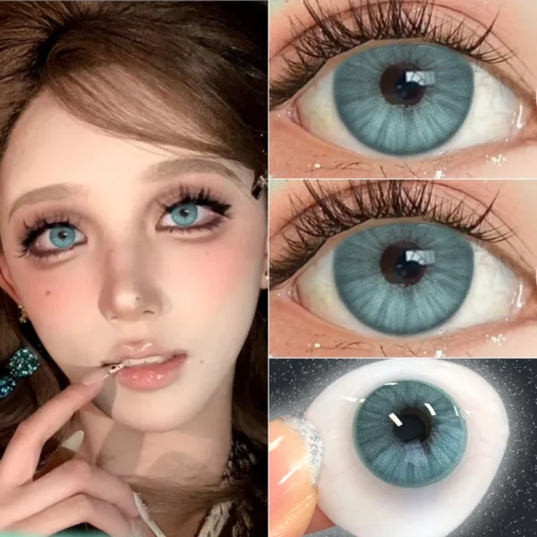 VISUASHOW Color Contact Lenses Prescription Eyes Beauty Pupils Nature 2Pcs High Quality Fashion Lens Brown Blue Contact Cosmetic - Image 5