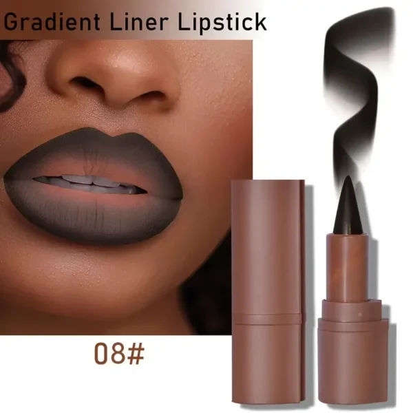 Maroon Gradient Matte Lipstick Crayon Lip Liner pencil,Flawless Contour Gradual Ombre Effect lipstick for Women