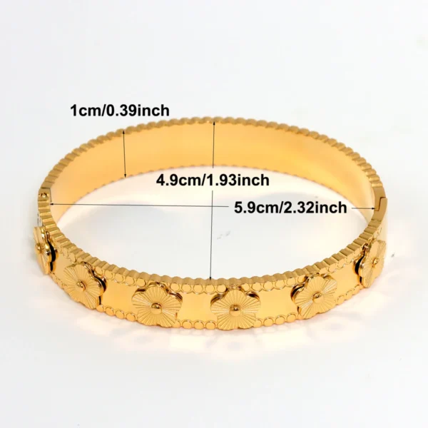 Stainless Steel Flower Bracelet for Women, Waterproof, Stackable, Daily Wear, Birthday Parties, Wedding Jewelry Gifts, Fashion - Image 3