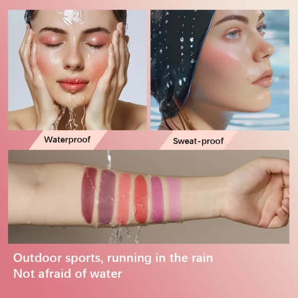 3-in-1Blush Stick Lasting Brightens Facial Cheek Stick Moisturizing Flash Lip Gloss Makeup Lip Gloss Face Rouge - Image 5
