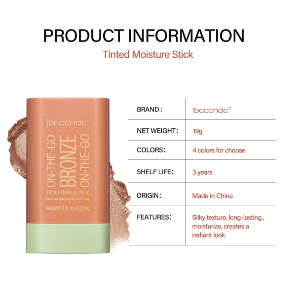 Lakerain Functional Blush Stick Face Makeup Waterproof Easy Color Rouge Blusher Cream High Color Rendering Brightening Skin Tone - Image 6
