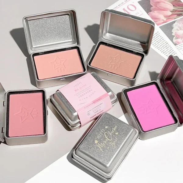 Blush, 4 Shades Available, Peach-Toned Matte Blush In Metal Tin, Long-Lasting Color & Contour Enhancer, Non-Flying Powder, Face - Image 6