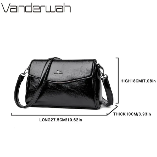 Luxury Shoulder Bags For Women Messenger Purse High Quality PU Leather Ladies Fashion Crossbody Bags Solid Color Commuting Sac - Image 4