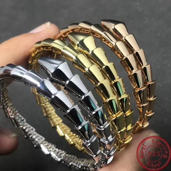 High Quality Luxury Serpenti Viper Collection 18K S925 Silver Snake Bracelet - Valentine'S Day Christmas Gift