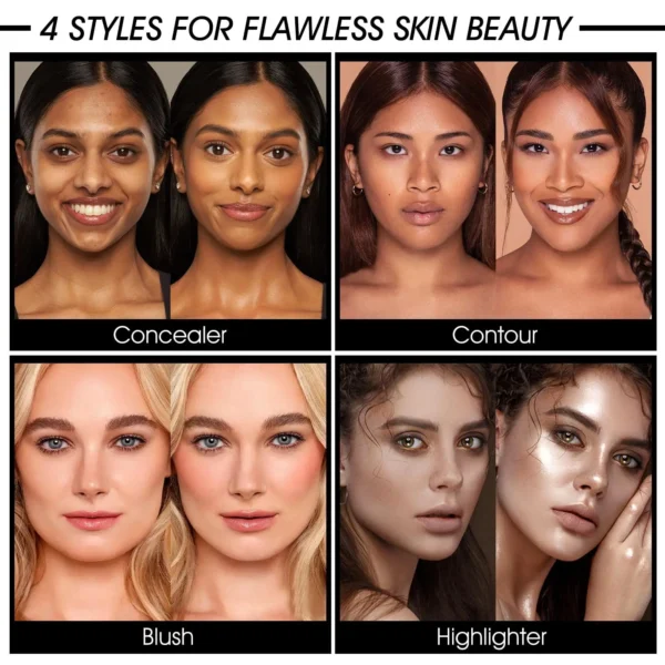 12-Color Iron Box Blusher Plate Multi-Color Cream Blush Plate Concealer Plate Contour and Highlighter Palette Makeup Blush Face - Image 4