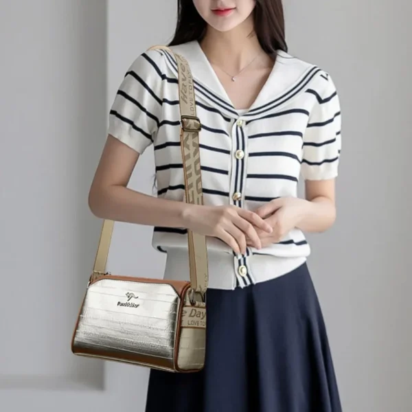 High Quality Soft Leather Shoulder Bags For Women Luxury Designer Black Purses Crossbody Bag Ladies Messenger Commute Sac A Main - Image 3