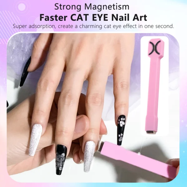 3 in 1 Nail Magnet Tool Strong Cat Eye Magnet for Nails Gel Polish,3 in 1 Cateye Magnetic Tool for Nail Art - Image 4