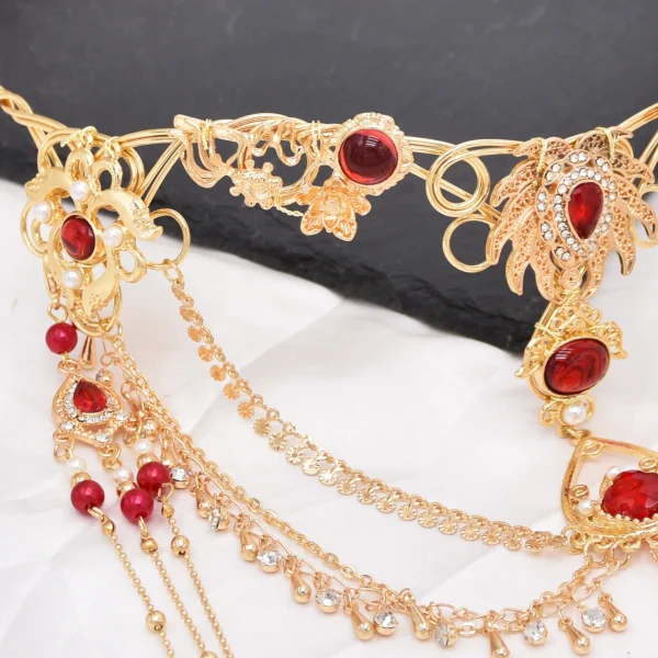 Chinese Style Dreamy Purple Crystal Novel Hair Accessories Hanfu Heart Hollow Chain Retro Bridal Headdress Drop Pendant Hairpin - Image 6