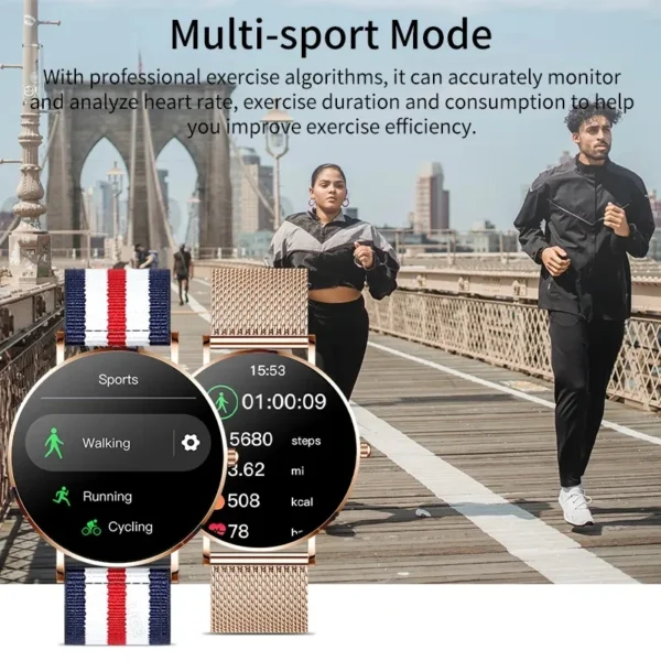 LIGE 2024 AMOLED Smart Watch Women Call Remind Ladies Physiologic Function Clock Sport Bracelet Waterproof Smartwatch For Men - Image 3