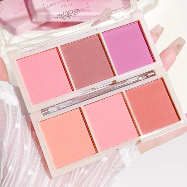 HISYI three-color blush natural color rendering delicate non-flying powder matte rouge holding makeup clear vitality girl blush - Image 2