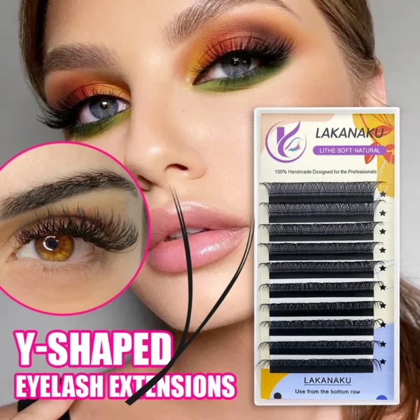 LAKANAKU Cilios YY Eyelashes Extensions 10Pcs/Set C D DD Brazilian 2D YY Lashes Natural Soft Premade Fans Faux Cilios - Image 5