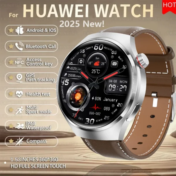 2025 New For HUAWEI GPS Sports smartwatch Men 1.53 AMOLED Screen Compass Altimeter Heart rate BP NFC Bluetooth Call Smart Watch