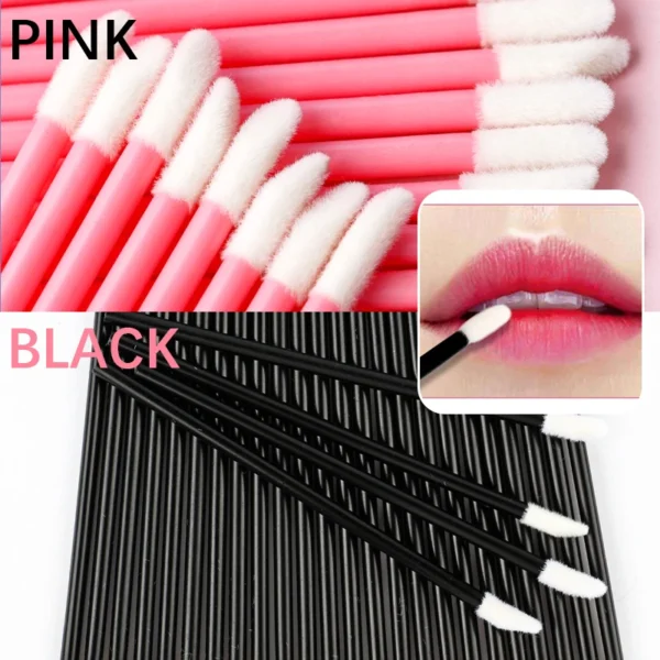 50 Pcs Disposable Lip Brush Soft Lipstick Mascara Wands Applicators Eyelash Cleaner Cosmetic Brushes Women Make Up Tools - Image 2