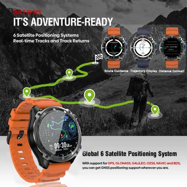 GPS Six Satellites Smart Watch Sport Men IP69K Waterproof Swim Trackr Bluetooth call 860Mah Smartwatch Woman Bracelet For Xiaomi - Image 2