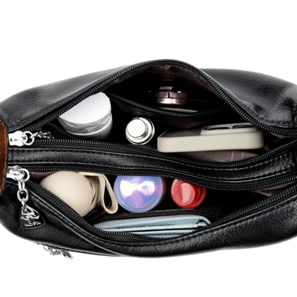 Genuine Brand 2 Layers PU Leather Shoulder Crossbody Hand Bag for Women Mother Messenger Handbag for Daily Commuting Tote Sac - Image 6